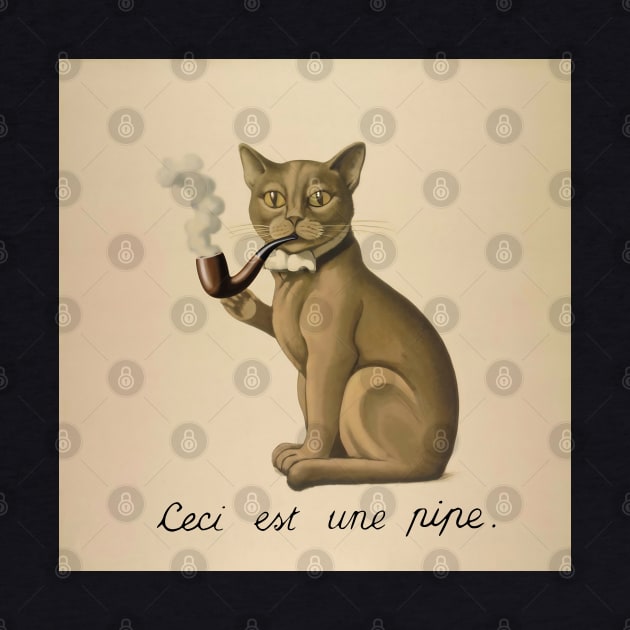 Ceci n'est pas une pipe - Magritte parody opinionated cat by Babush-kat